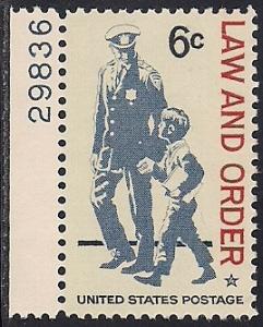 #1343 6 cent Law and Order, Policeman mint OG NH VF-XF