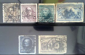 Scott# 222, 225, 226, 230, 237, 274 - Used - Damaged Fillers - 1890 to 1895