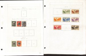 United States Possesions Stamp Collection on 7 Pages, Canal Zone Purto Rico (DA)