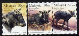 MALAYSIA - 2003 - Southern Serow - Perf 3v Set - Mint Never Hinged