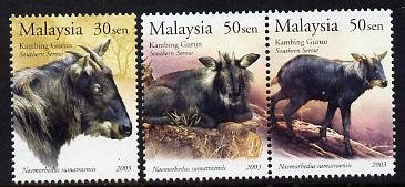 MALAYSIA - 2003 - Southern Serow - Perf 3v Set - Mint Never Hinged