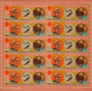 Equatorial Guinea 1972 Mi#A27/A33 SAPPORO OLYMPICS 7 Sheetlets IMPERFORATED MNH