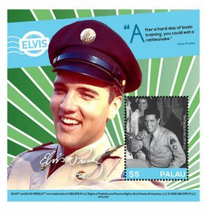 Palau 2018 - Elvis Presley, Army Basic Training - Souvenir Sheet - 1419 - MNH