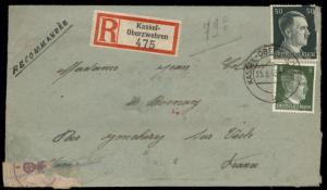 Germany 1943 Labor Lager Camp France 3-sides Censor Cover 89487