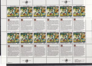 United Nations 1989 Human Rights Mint Never Hinged Stamps Sheet R18441