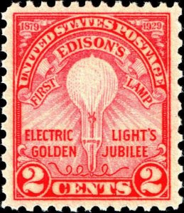 1929 2c Edison Electric Light Bulb Golden Jubilee Scott 654 Mint F/VF NH
