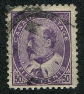 Canada SC# 95 (SG# 187)  Edward VII  50c, Canceled