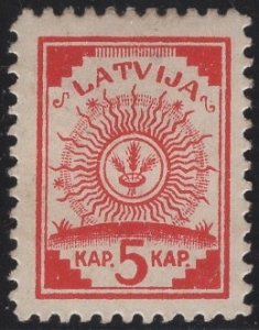 Latvia 1918 MH Sc 2 5k Coat of Arms