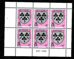 Jersey-Sc#250a- id6-unused NH booklet pane-Payn Arms-1981-3-