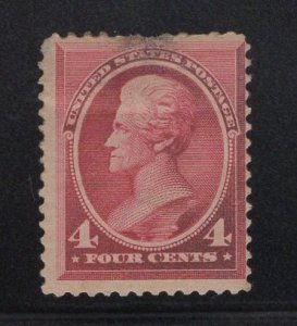 US Stamp Scott #215 Mint Previously Hinged with Faults SCV $180