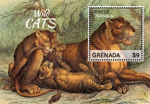 Grenada 2013 - Wild Cats - Souvenir Stamp Sheet - MNH