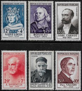 France #B285-90 MNH Set - Portraits of Famous People