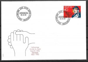 1982 Switzerland Sc730 Centenary of Salvation Army in Switzerland FDC