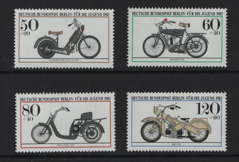 Germany  Berlin #9NB198-9NB201  MNH 1983  motorcycles