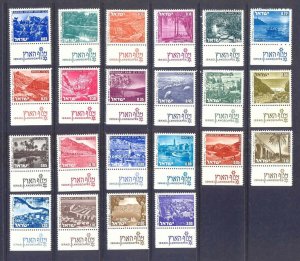 Israel 461-74 MNH 1971-75 Landscapes Full 22 Stamp Set w/Tabs Very Fine