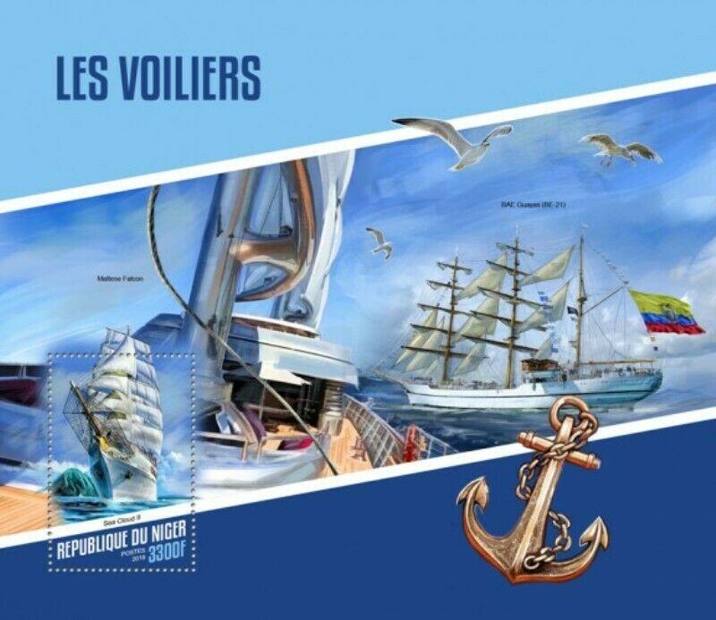 Niger - 2018 Tall Ships on Stamps - Stamp Souvenir Sheet - NIG18121b