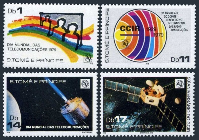 St Thomas & Prince 509-512, MNH. Mi 575-578. Communications Day 1979.Satellites.