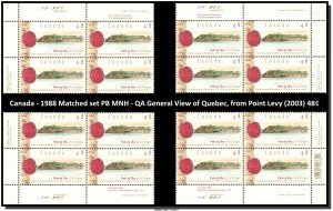 Canada - #1988 Matched set PB MNH - QA General View of Quebec, from Point Levy