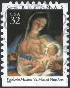 SC#3112 32¢ Madonna & Child Booklet Single (1996) Used