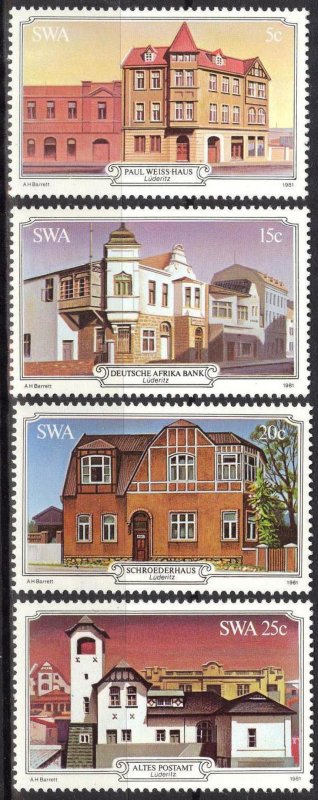 South West Africa SWA 1981 Architecture Historical Buildings Set of 4 MNH