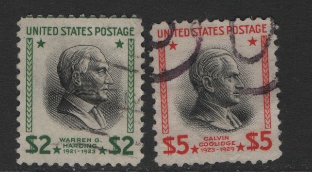 US  833-834 USED PREXIES HIGH VALUES 1938