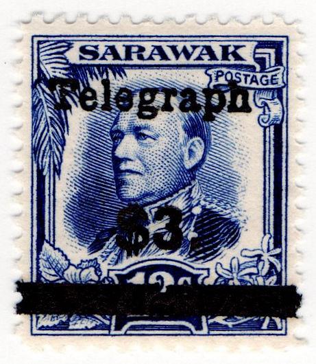 (I.B) Sarawak Telegraphs : Overprint $3