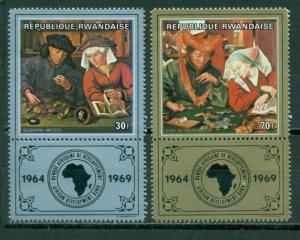 Rwanda Scott #295-296 MNH w/TABS African Development Bank Art CV$3+