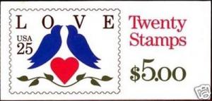 US Scott # 2441a  BK169  LOVE & DOVES Complete Booklet