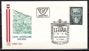 Austria, Scott cat. 1084. Composer Franz Lehar issue. First day cover. ^