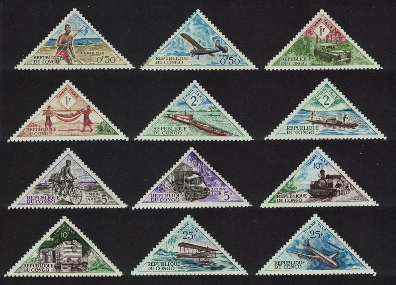 Congo Transport Postage Due 12 Triangles 1961 MNH SG#D19-D30