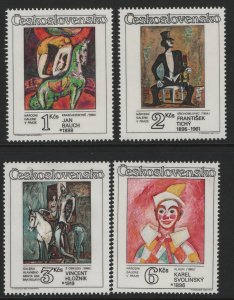 CZECHOSLOVAKIA, 2630-2633, (4)SET, HINGED, 1986, PAINTINGS TYPE