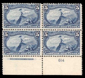 momen: US Stamps #288 PLATE BLOCK MINT OG 1NH/3LH LOT #78912