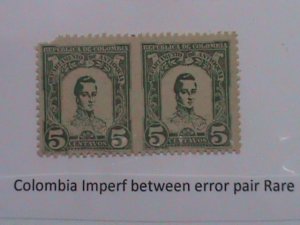 ERROR  STAMP COLOMBIA STAMP:1899 SC#122- , MNH  ERROR STAMPS: IMPERF BETWEEN