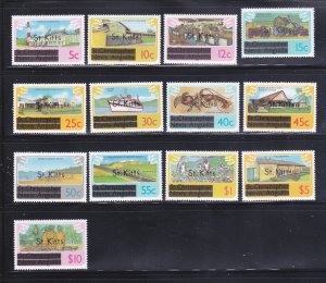 St Kitts 25-37 Set MNH Overprints (C)