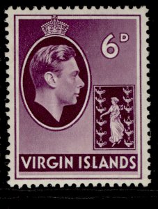 BRITISH VIRGIN ISLANDS GVI SG116, 6d mauve, LH MINT. Cat £14. CHALKY