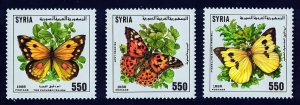 Syria 1989 Sc#1175/1177  BUTTERFLIES Set (3) MNH