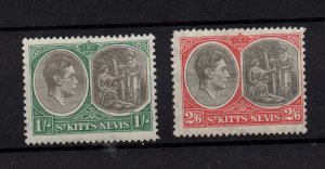 St Kitts KGV 1/- & 2S 6D SG75-76 Mint LHM WS36763