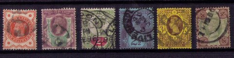 Great Britain Sc 111-122 Used Complete Jubilee Set Queen Victoria (1887-92) F-VF