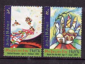 United Nations New York-Sc#869-70- id8-unused NH set-Dream for Peace-2004-