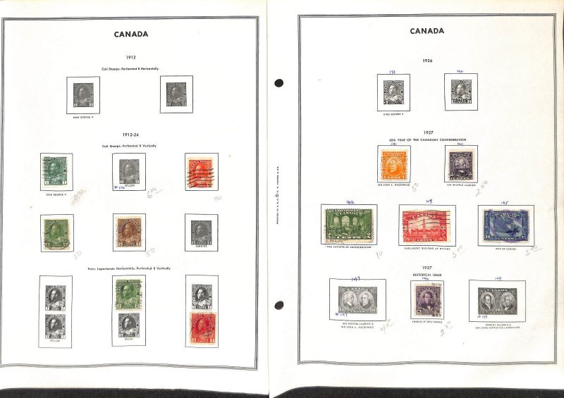 Canada Stamp Collection on 100 Harris Pages to 1984