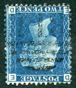 SG47 2d Blue (ED) Plate 13 Wmk Inverted Fine Used