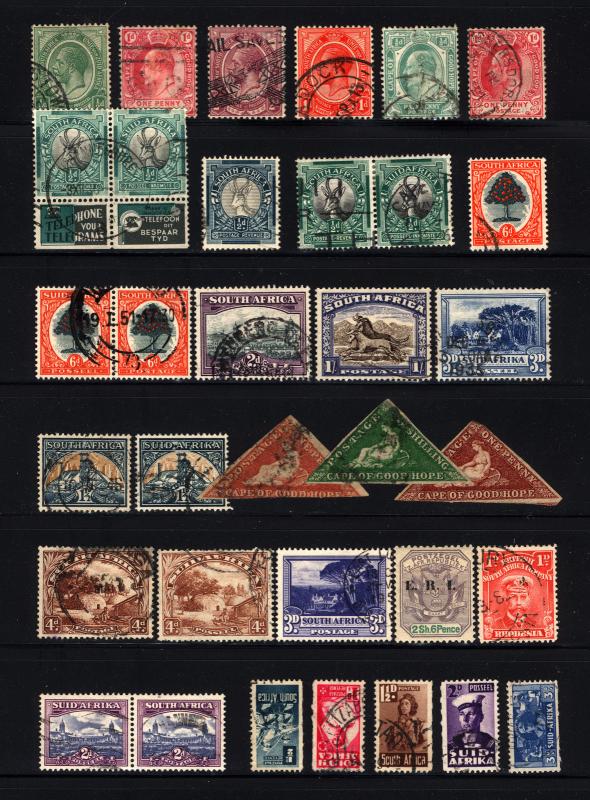 South Africa & Cape of Good Hope 1855-1943 Small Used Group 30 Items