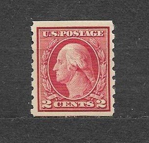 UNITED STATES-1912, Sc#413, MLH. F-VF,  Perf: 8.5 VERT. COIL. WASHINGTON.