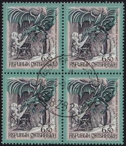 Austria - 1997 - Scott #1731 - used block of 4 - Dragon