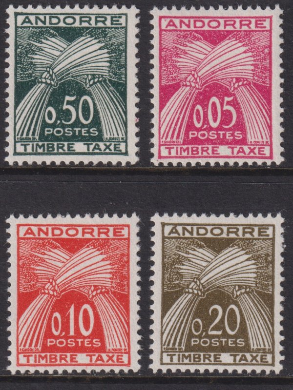 Sc# J42 / J45 French Andorra 1961 postage due set MLH CV $48.00