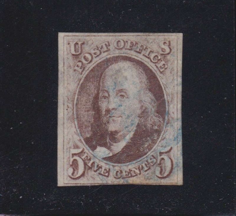 US 1a 5c Franklin Used VF 3 3/4 Margins SCV $800