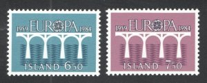 Iceland #588-589  VF, Mint (NH), Cat. $3.65  ....   2790415