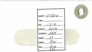 Scott# U420d    D131  UPSS#2052  US envelope.
