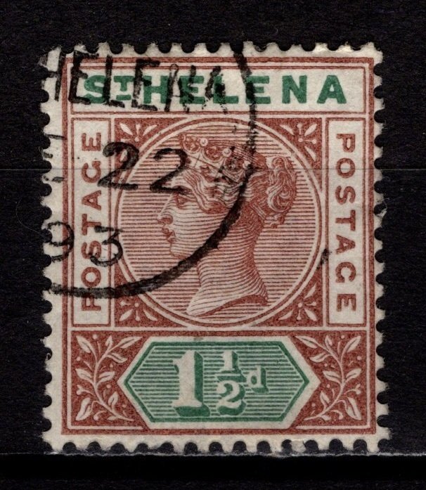 St Helena 1890 Victoria Definitive, 1½d brown & green [Used]
