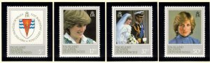 FALKLAND DEPENDENCIES 1982 Princess Diana; Scott 1L72-75, SG 108-11; MNH